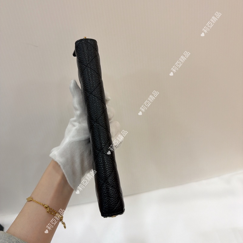 莉亞精品♡ Chanel 黑金ㄇ拉長夾 二手美夾-4