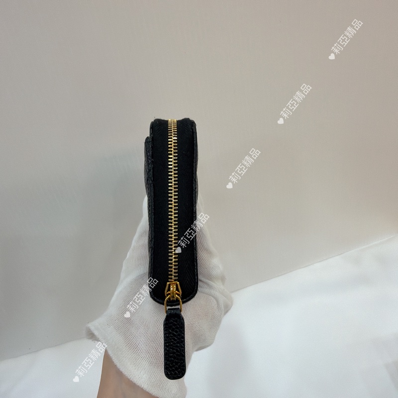 莉亞精品♡ Chanel 黑金ㄇ拉長夾 二手美夾-5
