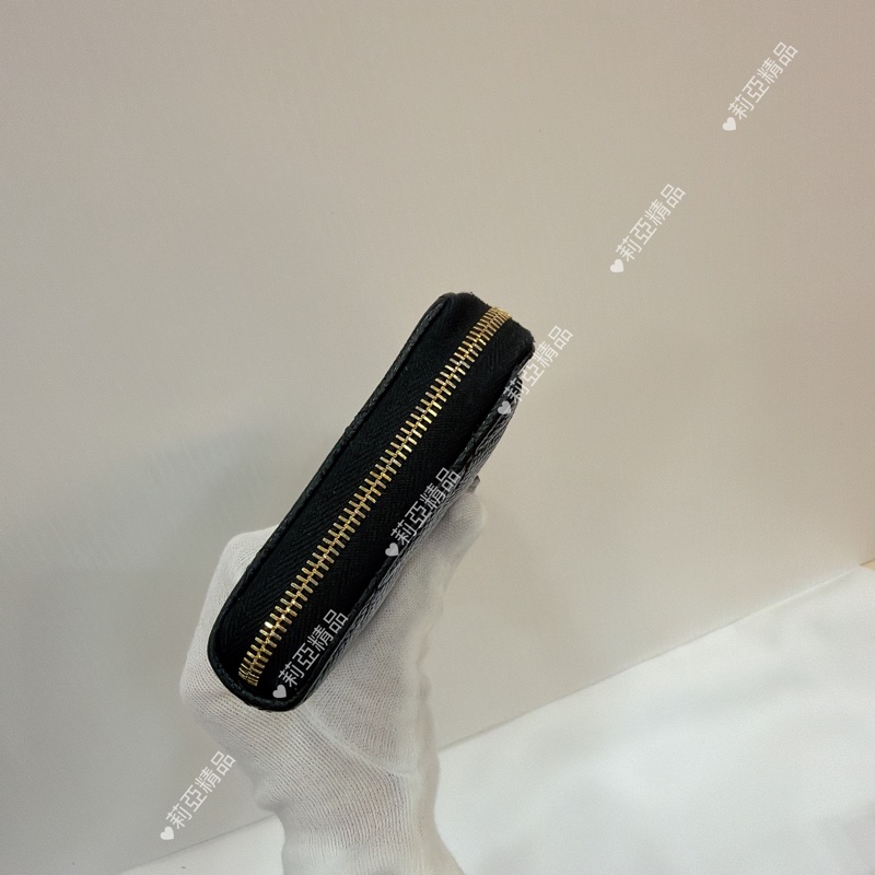 莉亞精品♡ Chanel 黑金ㄇ拉長夾 二手美夾-6