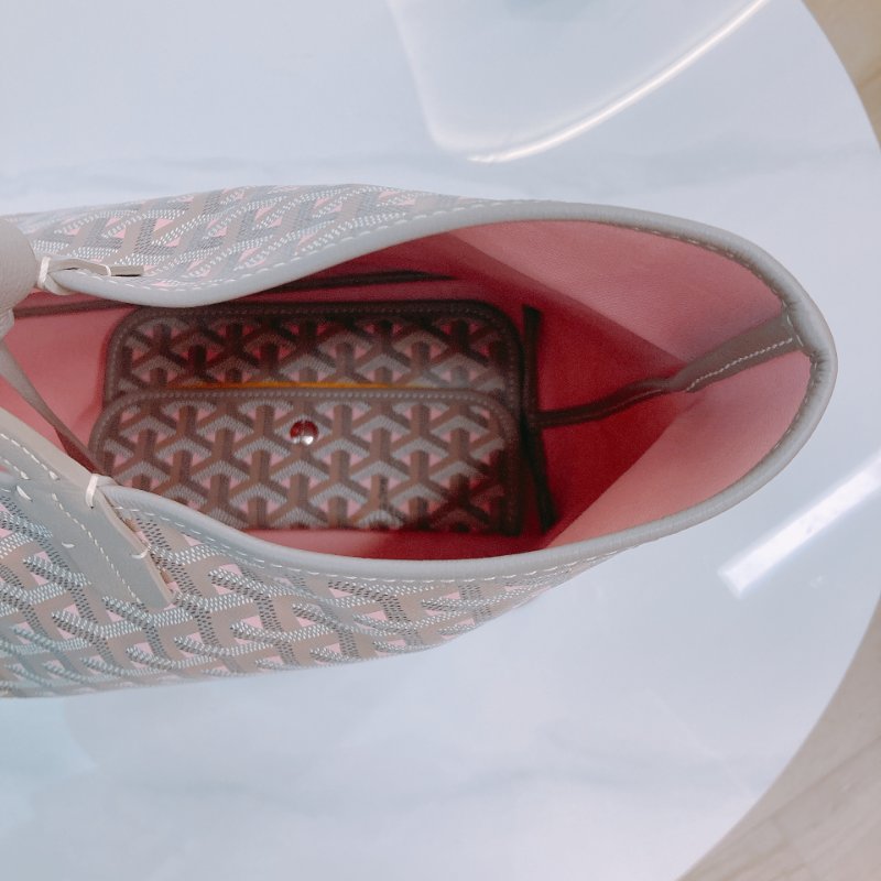 MS0556	Goyard 戈雅 限量 限定款 托特 淡灰 淡粉 帆布 跣水 Saint Louis Tote Pm Limited Canvas Powder Pink x PHW-10