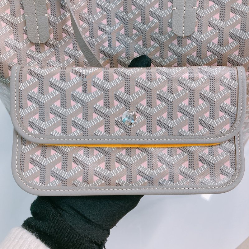 MS0556	Goyard 戈雅 限量 限定款 托特 淡灰 淡粉 帆布 跣水 Saint Louis Tote Pm Limited Canvas Powder Pink x PHW-13