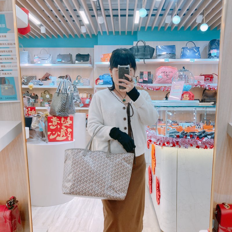 MS0556	Goyard 戈雅 限量 限定款 托特 淡灰 淡粉 帆布 跣水 Saint Louis Tote Pm Limited Canvas Powder Pink x PHW-17