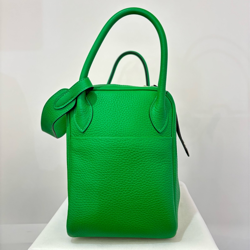 Hermes 竹子綠銀釦 TC牛皮Lindy30-3