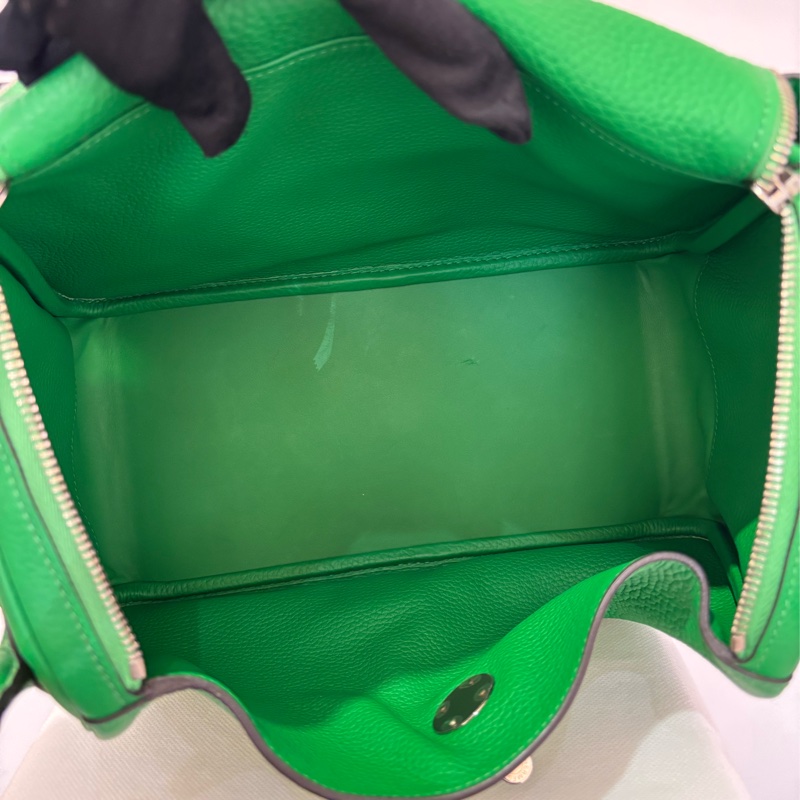 Hermes 竹子綠銀釦 TC牛皮Lindy30-4