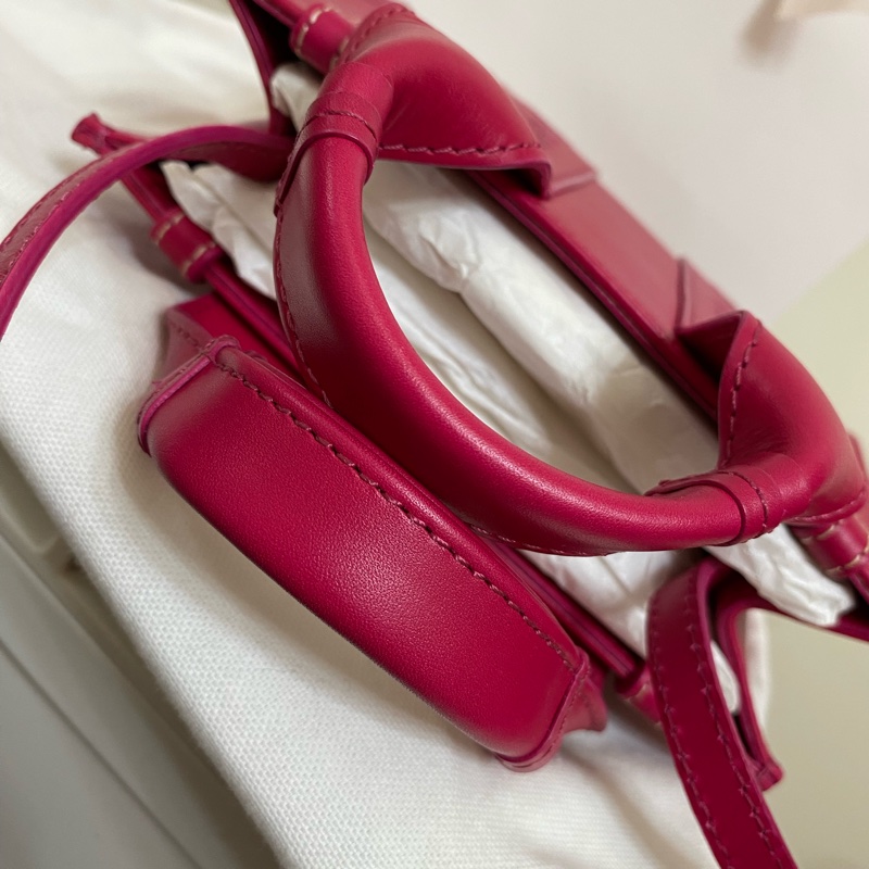 Chloe經典WOODY系列牛皮手提斜背MINI托特包（桃紅）-24