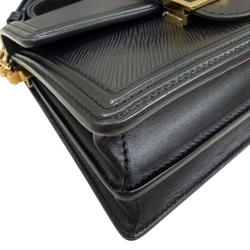 Louis Vuitton - 黑色金釦牛皮EPI Dauphine肩側背包╻MM-10