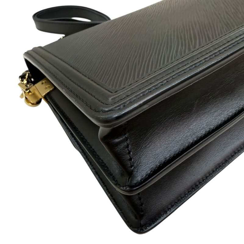 Louis Vuitton - 黑色金釦牛皮EPI Dauphine肩側背包╻MM-12