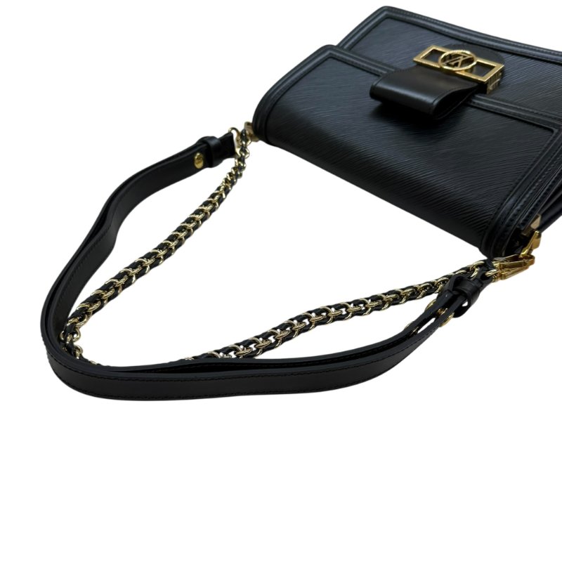 Louis Vuitton - 黑色金釦牛皮EPI Dauphine肩側背包╻MM-25