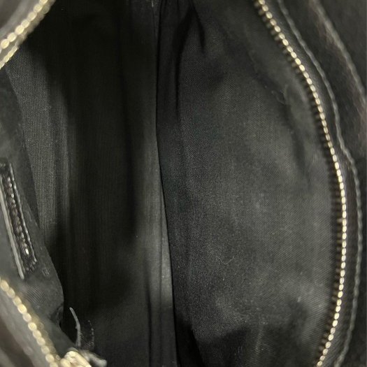 東區正精品㊣BALENCIAGA Mini City 390160 黑色山羊皮銀框小銀釦斜背包手提包機車包 RA1855-2