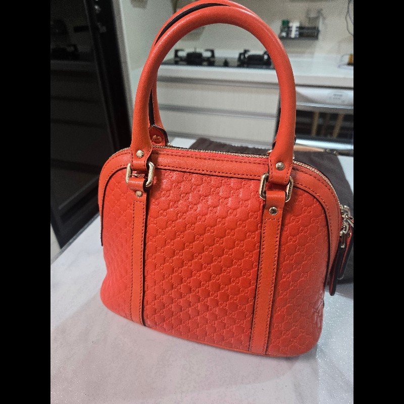 GUCCI Microguccissima 溶岩橘兩用貝殼包-0