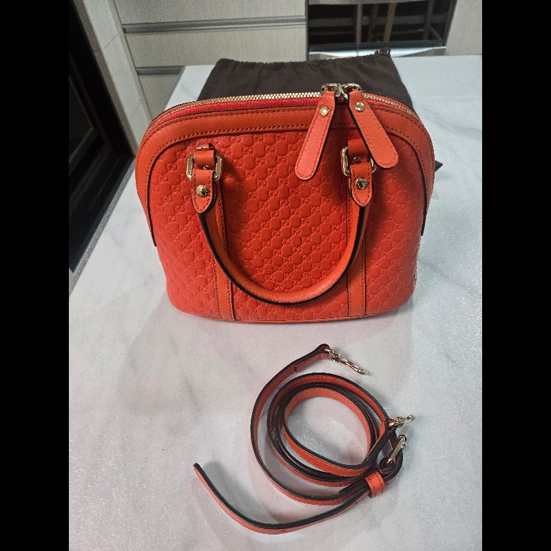 GUCCI Microguccissima 溶岩橘兩用貝殼包-1