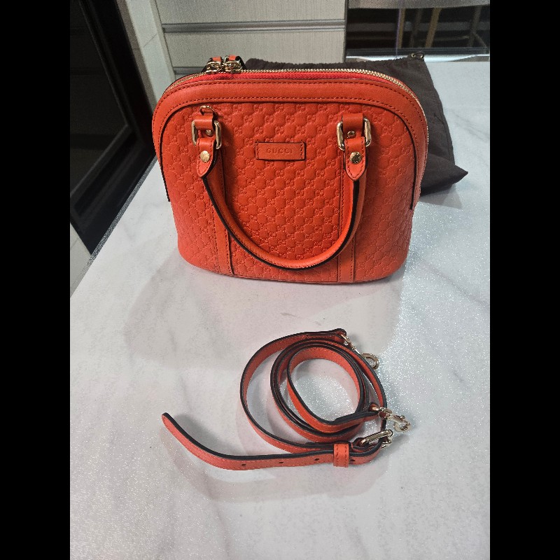 GUCCI Microguccissima 溶岩橘兩用貝殼包-2