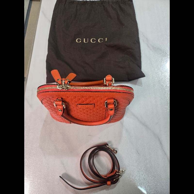 GUCCI Microguccissima 溶岩橘兩用貝殼包-3