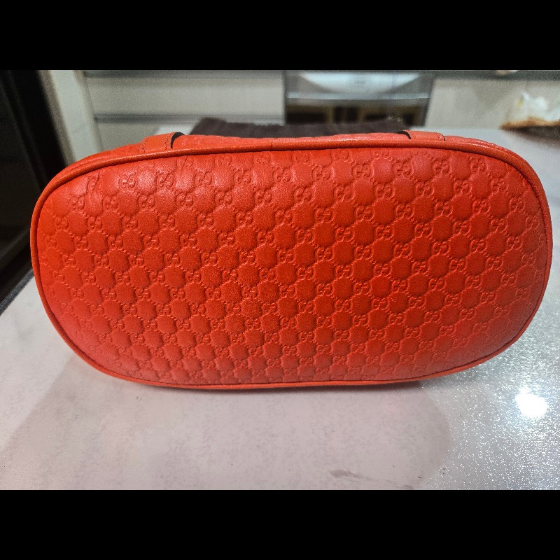 GUCCI Microguccissima 溶岩橘兩用貝殼包-7
