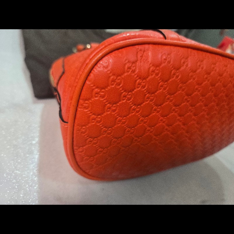 GUCCI Microguccissima 溶岩橘兩用貝殼包-8