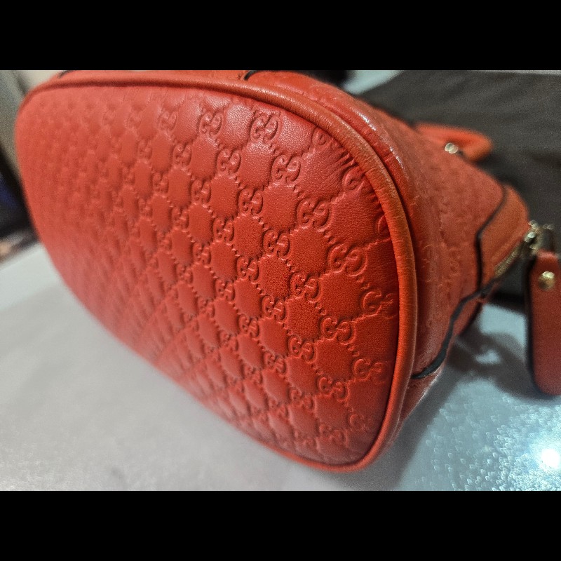 GUCCI Microguccissima 溶岩橘兩用貝殼包-9