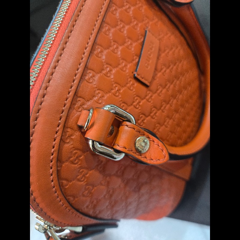 GUCCI Microguccissima 溶岩橘兩用貝殼包-12