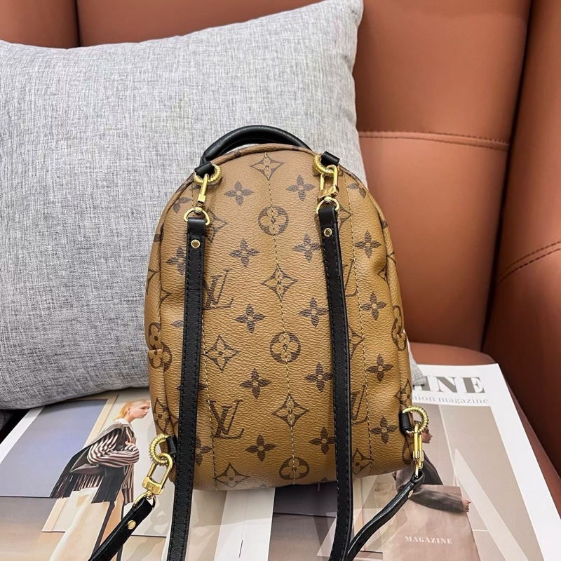 LV路易威登PALM SPRINGS迷你雙肩包拼色焦糖小書包-1