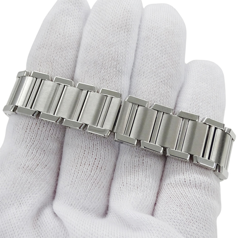 卡地亞 Tank Française 女士腕錶，SM 石英機芯，QZ 不鏽鋼錶殼，型號 W51008Q3，銀色/象牙色錶盤，拋光處理-5