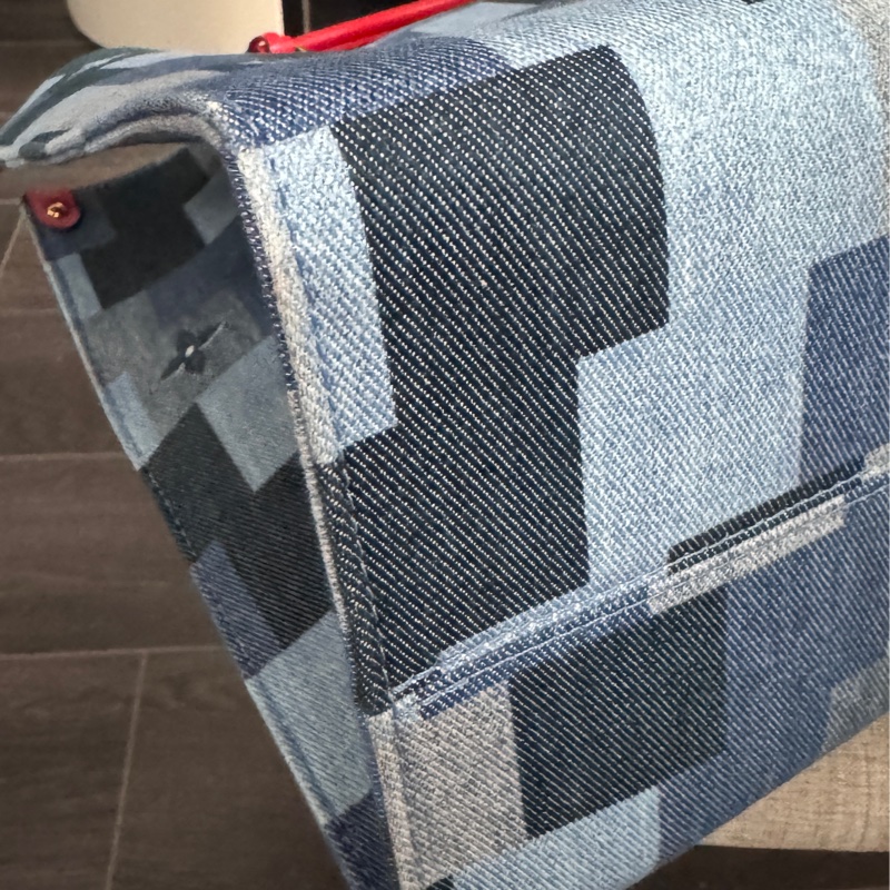 極新少用熱賣LV經典牛仔丹寧皮革拼布拼接On the go 雙面托特包-18