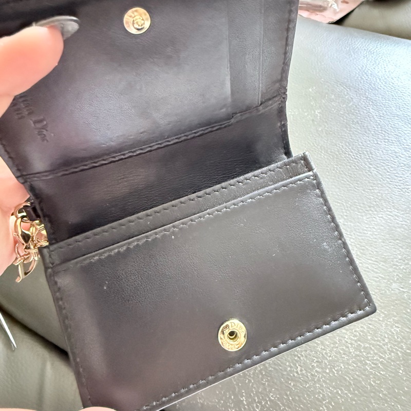 Lady Dior card holder黑色亮皮-4