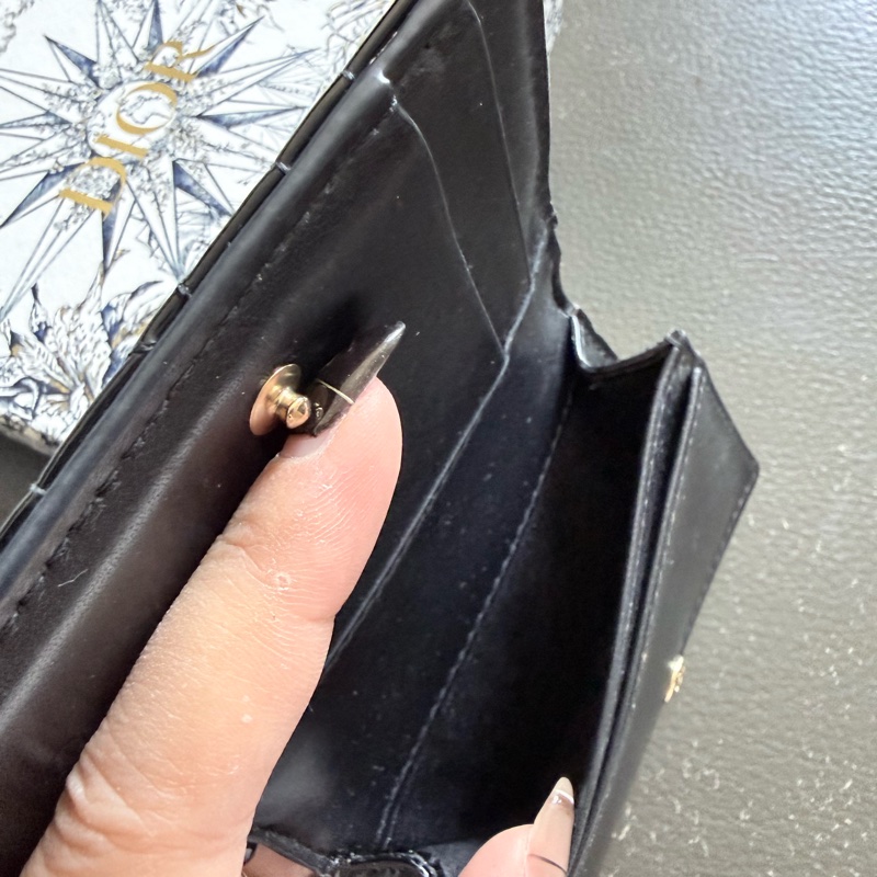 Lady Dior card holder黑色亮皮-6