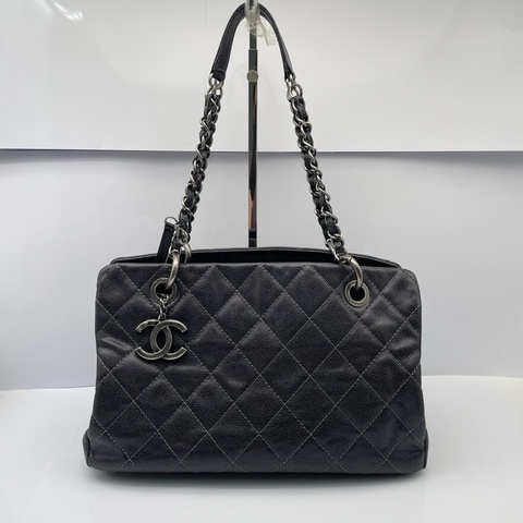 Chanel香奈兒菱格荔枝皮tote購物袋