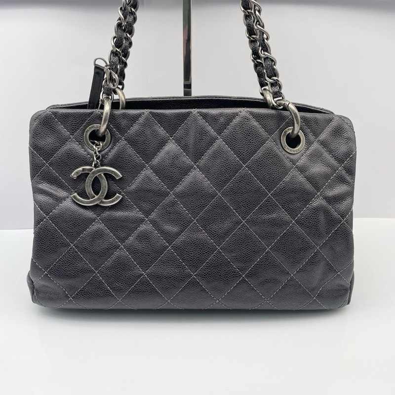 Chanel香奈兒菱格荔枝皮tote購物袋-1