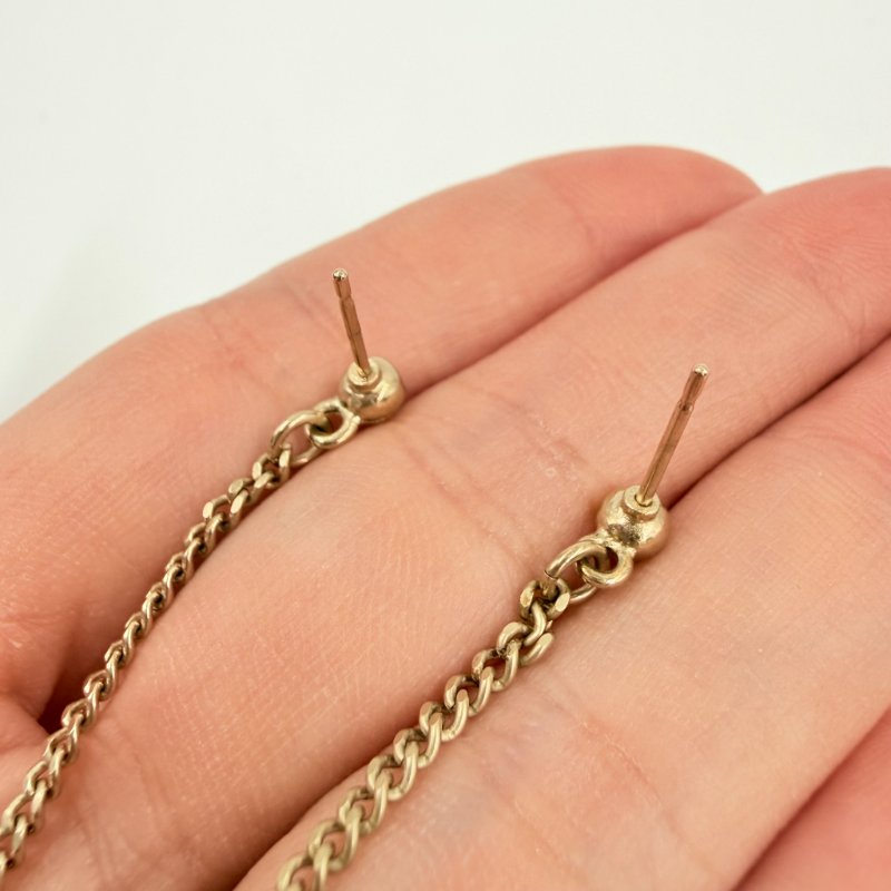 CHANEL - 金色三色拼鑽雙C垂墜式耳環-6