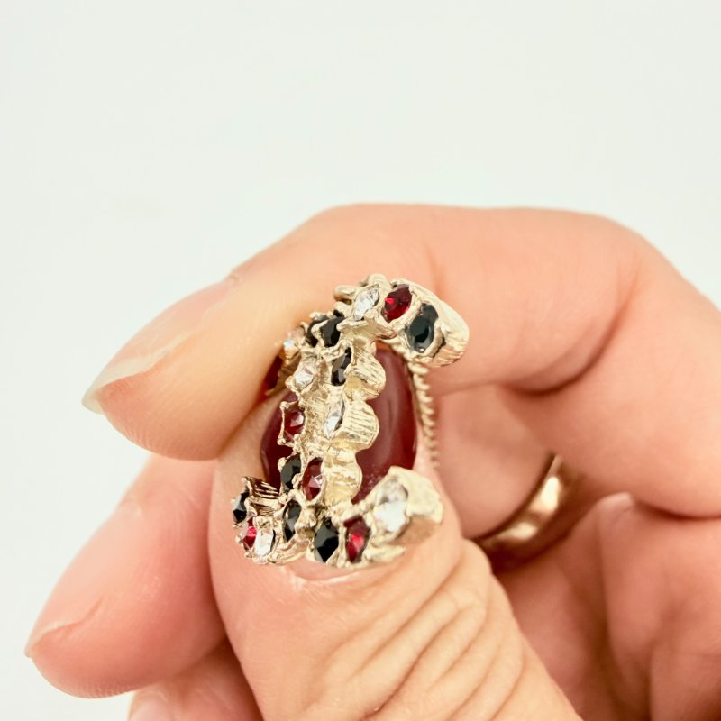 CHANEL - 金色三色拼鑽雙C垂墜式耳環-7