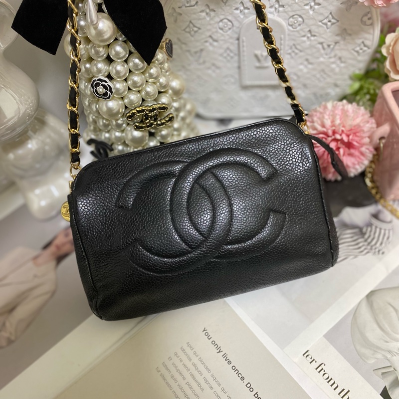 Chanel 雙C荔枝皮化妝包鏈條包🏅-2