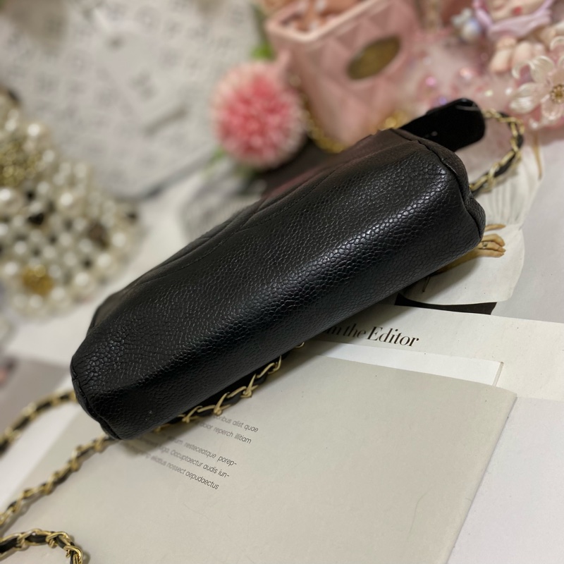 Chanel 雙C荔枝皮化妝包鏈條包🏅-11