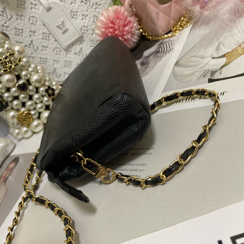 Chanel 雙C荔枝皮化妝包鏈條包🏅-12