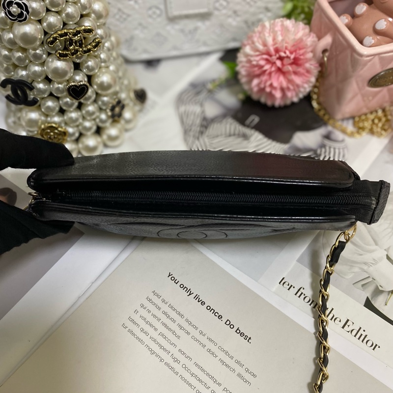 Chanel 雙C荔枝皮化妝包鏈條包🏅-15