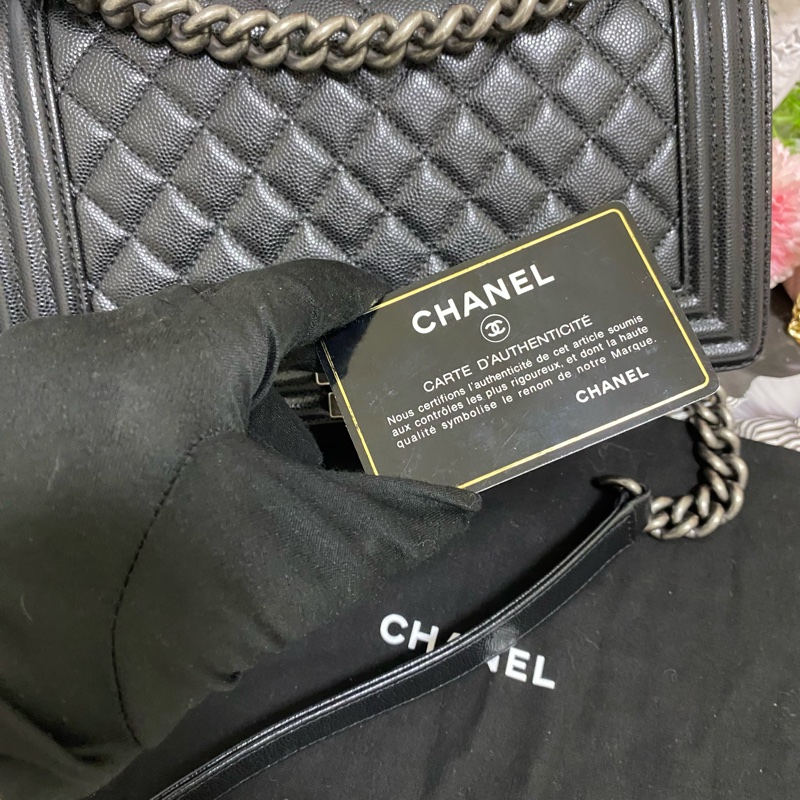 Chanel BOY 25荔枝皮 黑銀 🏅-20
