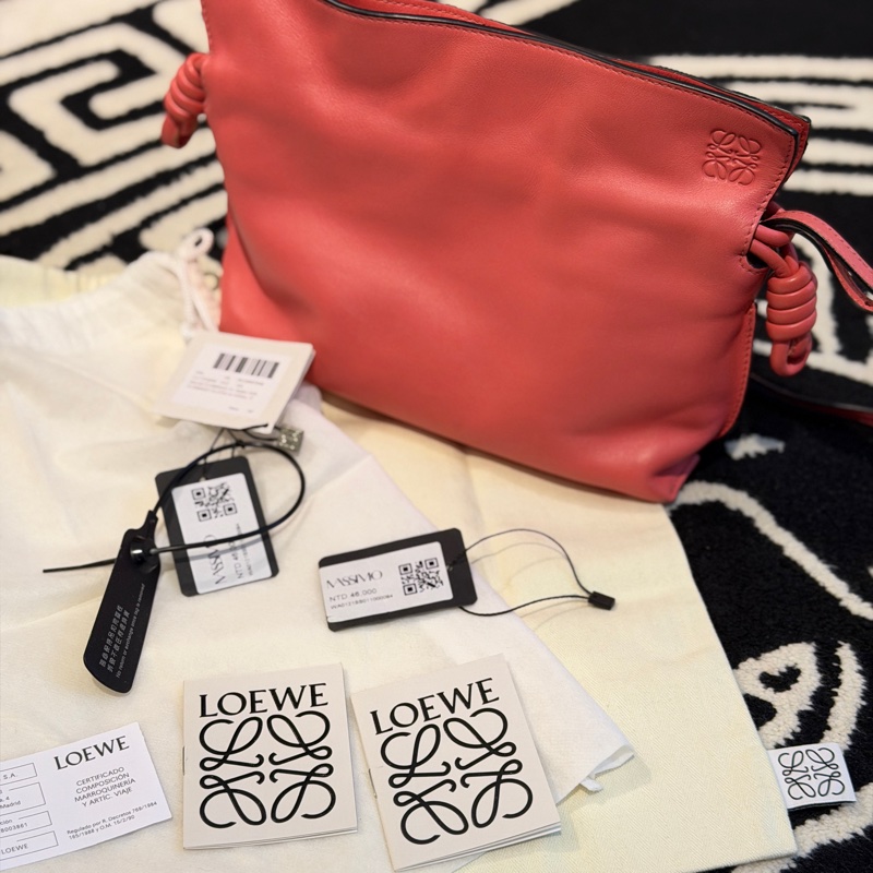 Loewe flamenco mini 珊瑚粉 斜背 肩背 手提-0