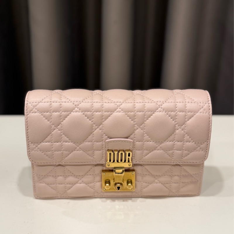 （甜價美包）Dior addict 鏈條woc 羊皮-0