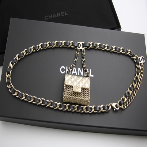 Chanel B21S 金屬手袋皮穿鏈腰鏈85cm