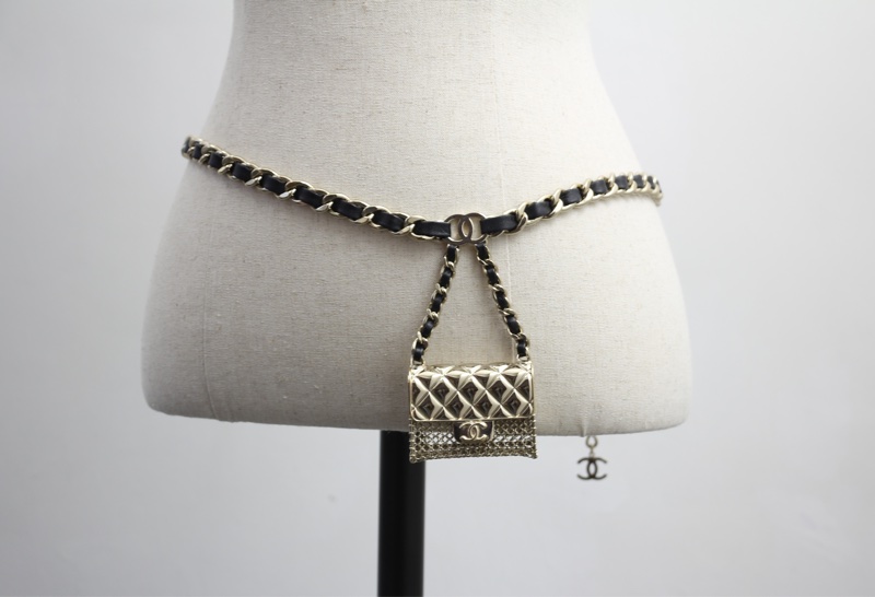 Chanel B21S 金屬手袋皮穿鏈腰鏈85cm-1