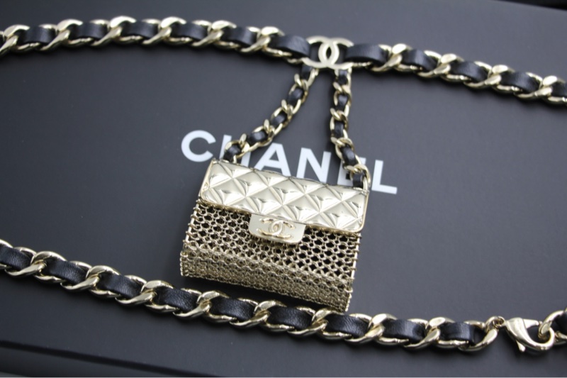 Chanel B21S 金屬手袋皮穿鏈腰鏈85cm-11