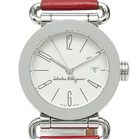 Salvatore Ferragamo 女士腕錶 0130 瑞士石英白色錶盤不鏽鋼錶殼