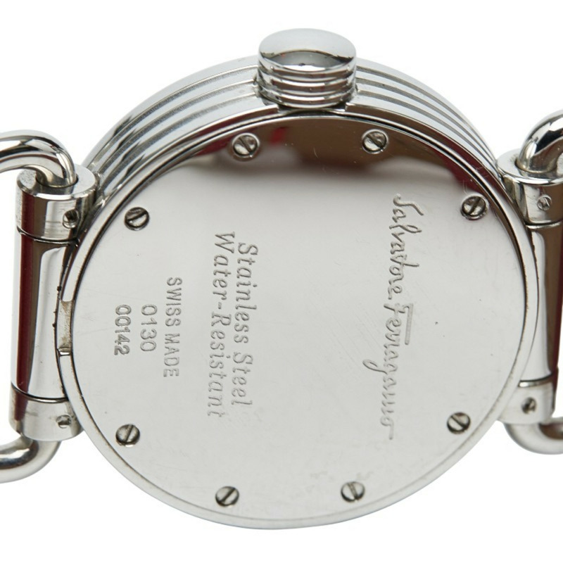 Salvatore Ferragamo 女士腕錶 0130 瑞士石英白色錶盤不鏽鋼錶殼-5
