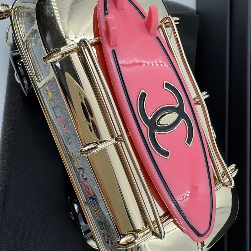 Chanel 2024 Glitter Lucite, Multicolor Rhinestone & Enamel Hollywood Mini Van-4