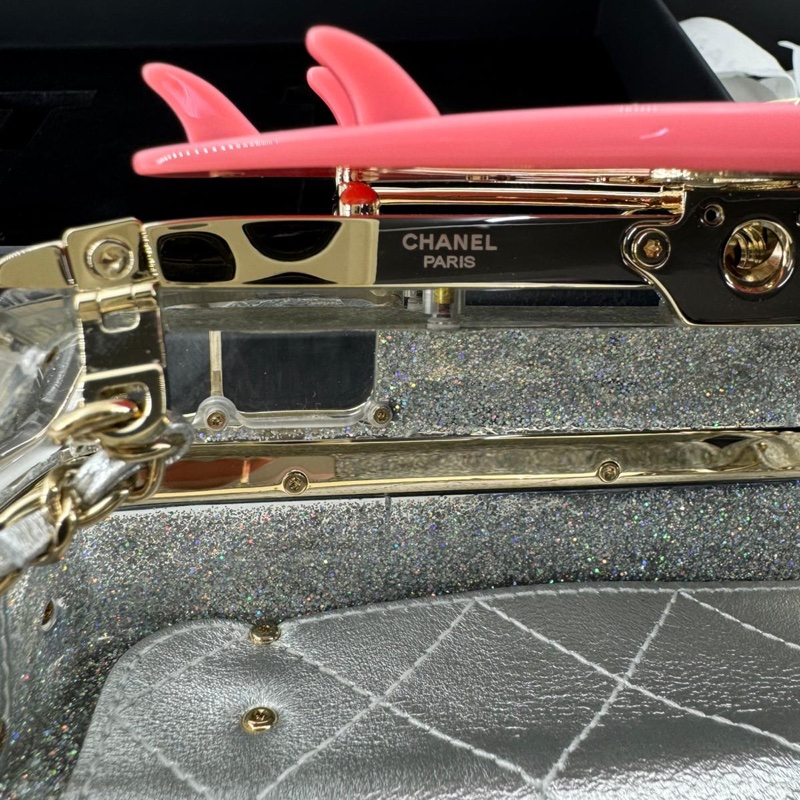 Chanel 2024 Glitter Lucite, Multicolor Rhinestone & Enamel Hollywood Mini Van-7