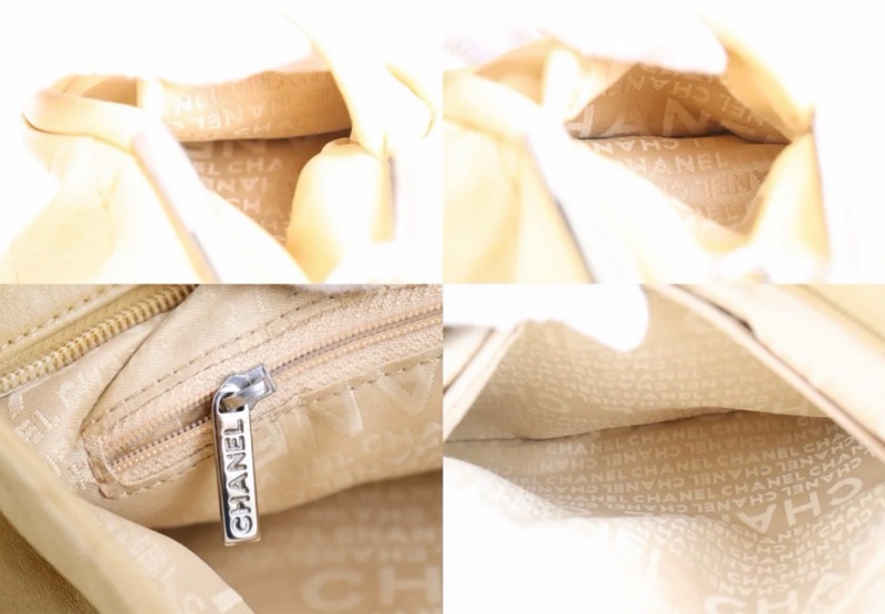 「JL精品代購」 98新 CHANEL 奶茶色雙鏈外縫線hobo-11