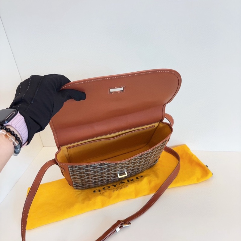 Goyard Belvedere 棕色郵差包 29*23*8  98新配件塵袋-3