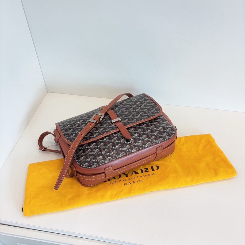 Goyard Belvedere 棕色郵差包 29*23*8  98新配件塵袋-5