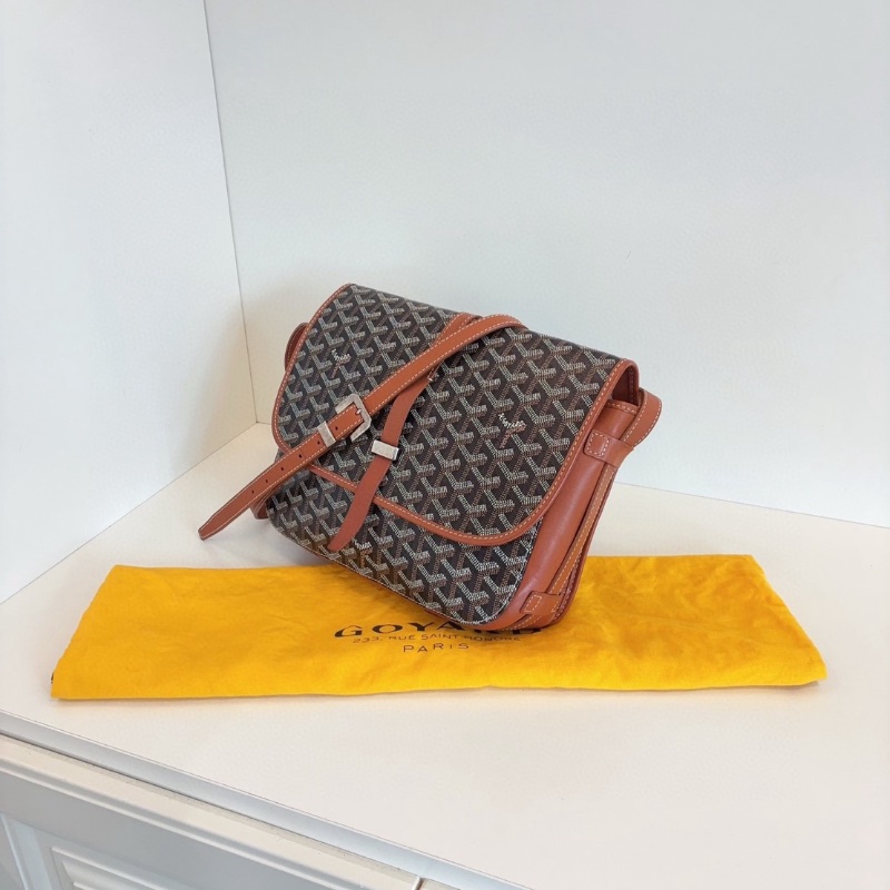 Goyard Belvedere 棕色郵差包 29*23*8  98新配件塵袋-6