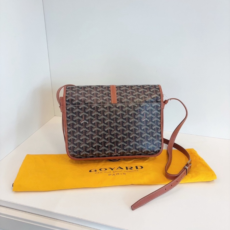 Goyard Belvedere 棕色郵差包 29*23*8  98新配件塵袋-7
