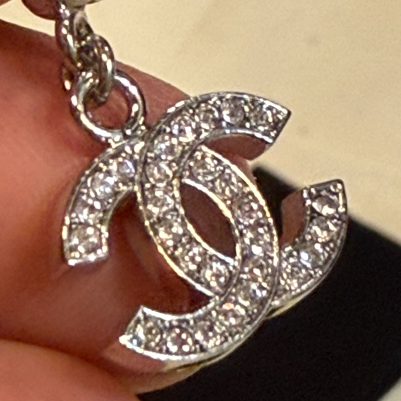 CHANEL 香奈兒 CC 花朵 珍珠 耳環-2